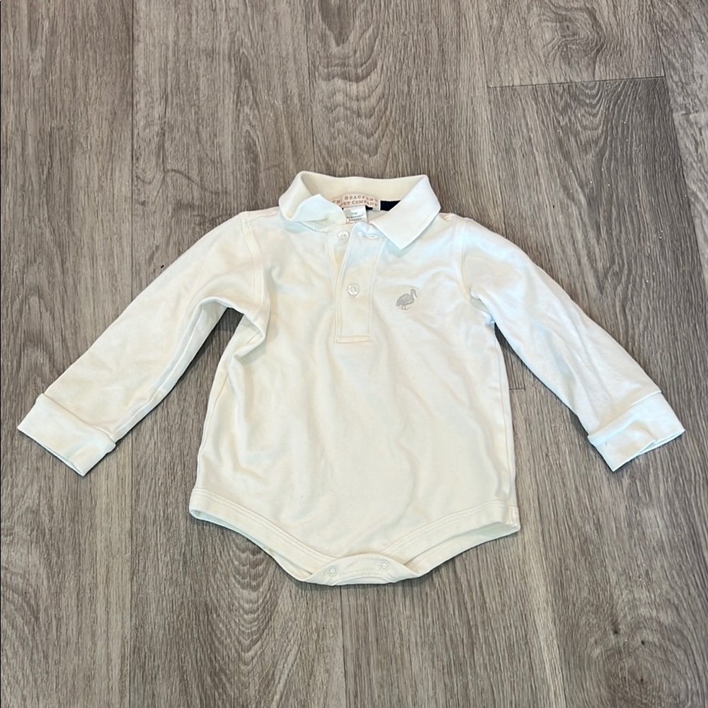 TBBC Ivory Long Sleeve Polo Onesie